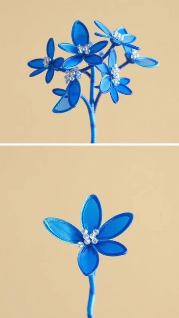 Beaded Blue Blossom Arrangements