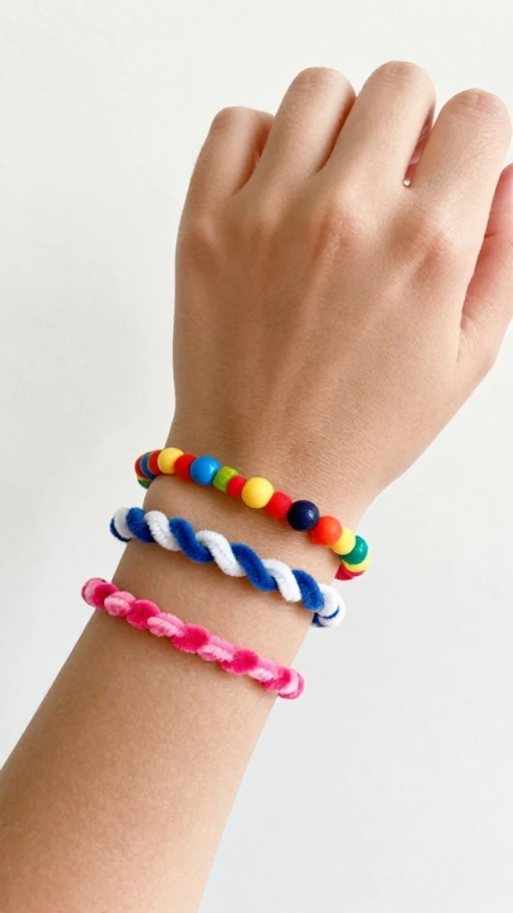 Colorful Pipe Cleaner Bracelets