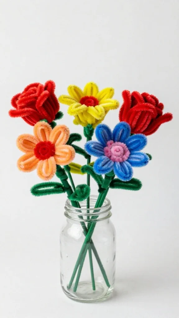 Colorful Pipe Cleaner Flowers