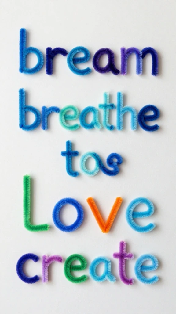 Creative Pipe Cleaner Word Art