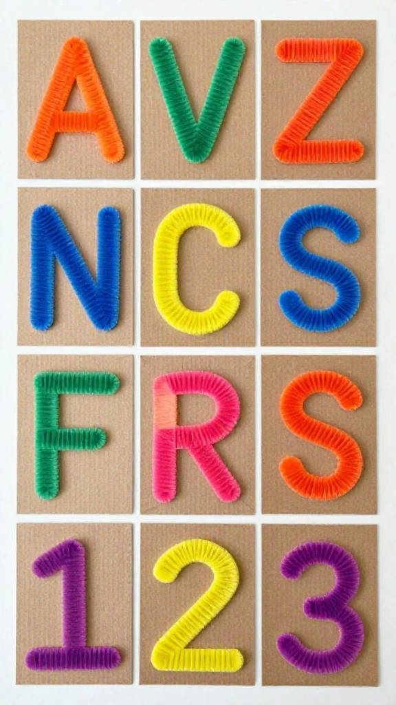 Educational Pipe Cleaner Letters and Numbers