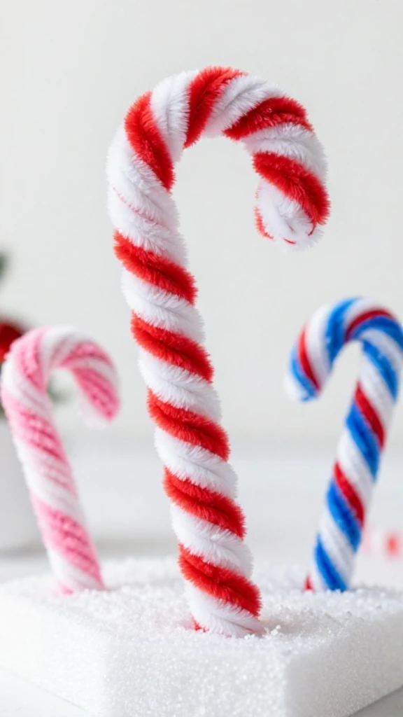 Festive Pipe Cleaner Candy Canes