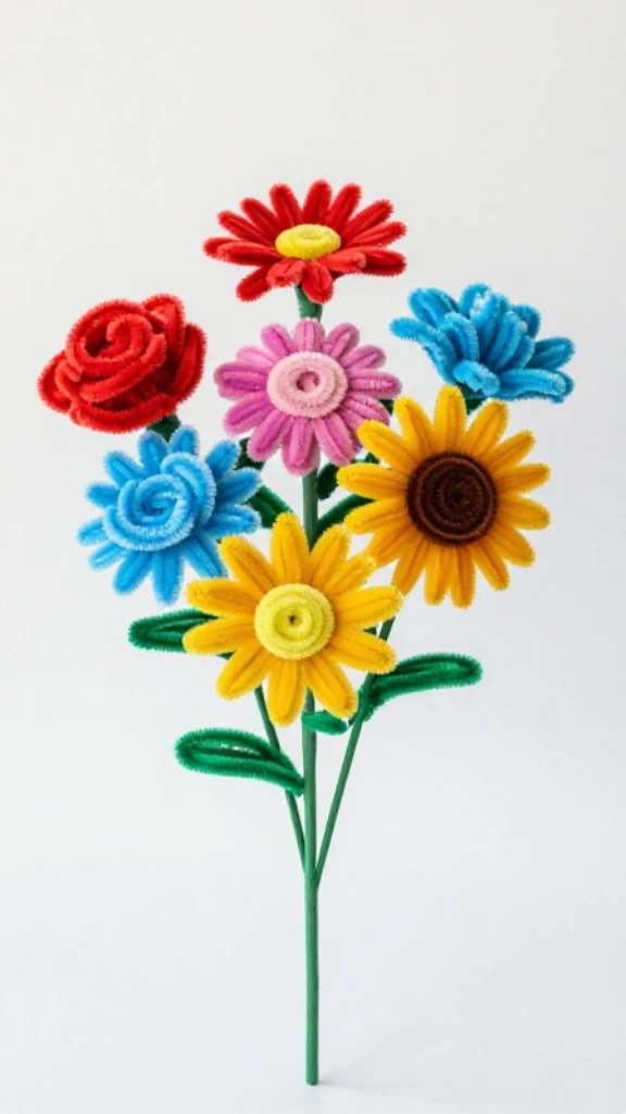 Playful Pipe Cleaner Flowers
