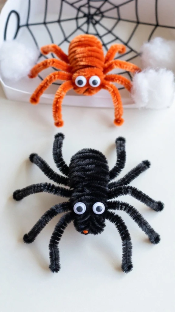 Twisty Pipe Cleaner Spiders