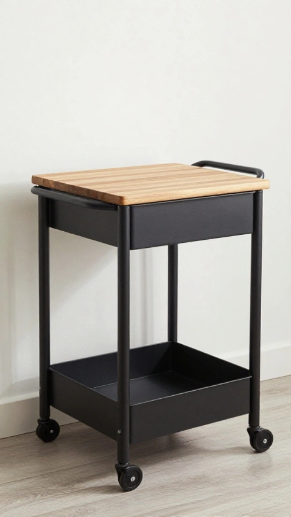 Add a Rolling Cart for Extra Counter Space