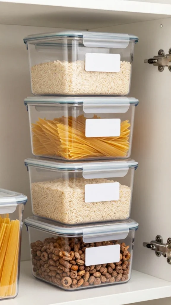 Use Clear Containers for Pantry Items