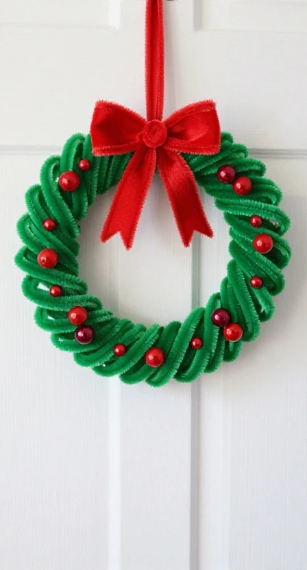 Pipe Cleaner Christmas Wreath Crafts