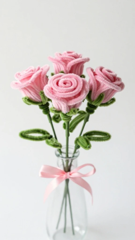 Spiral Rose Pipe Cleaner Flower