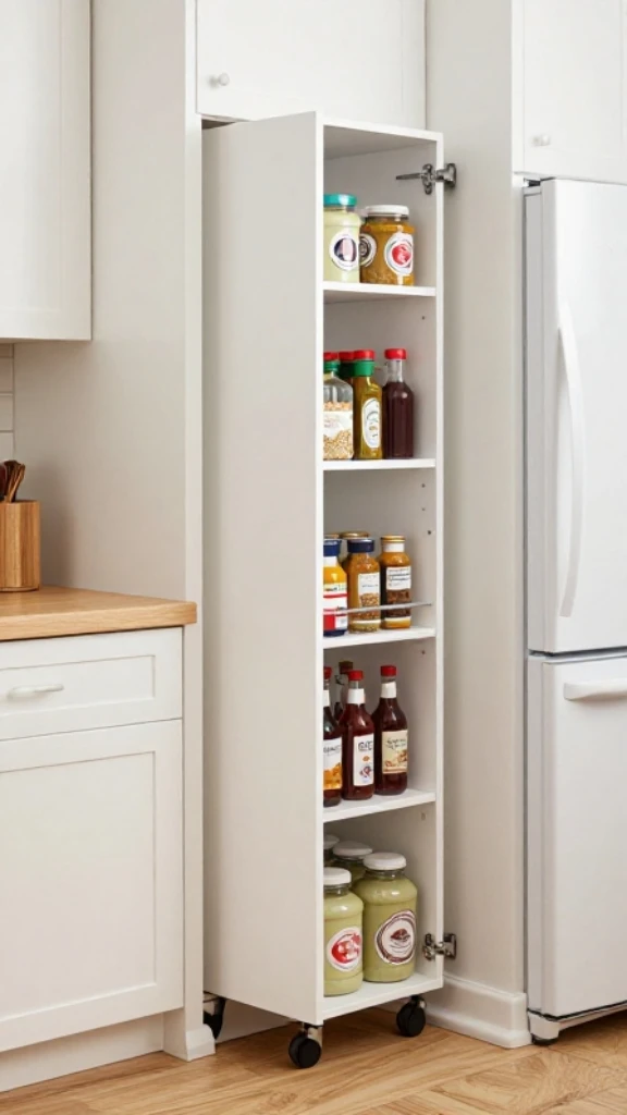 Try a Slim Pantry or Pull-Out Cabinet