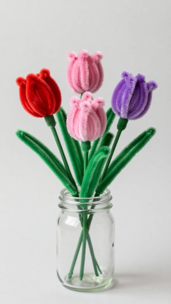 Tulip Pipe Cleaner Flower