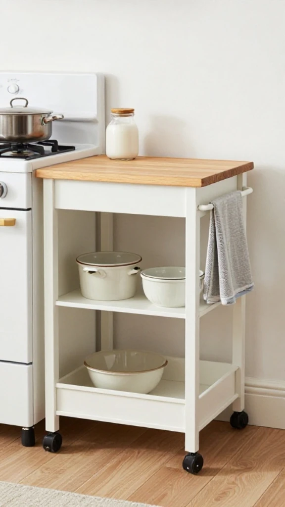 Use a Compact Rolling Cart