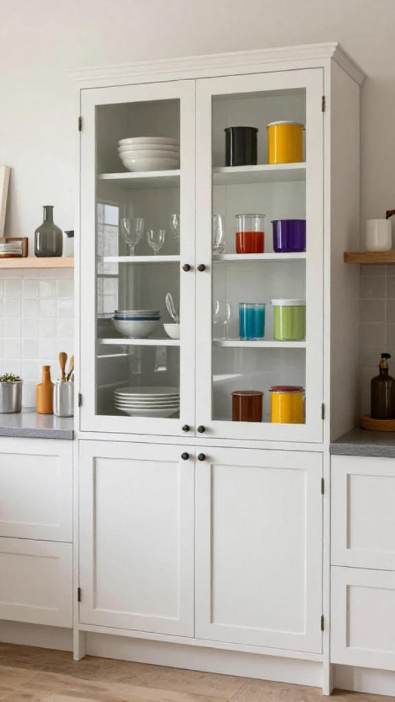 Use Glass or Open Cabinets Strategically