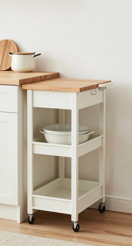 Add a Rolling Kitchen Cart

