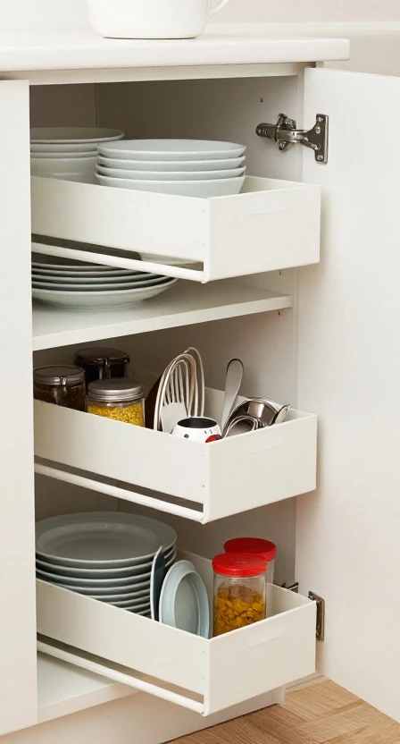 Maximize Cabinet Space With Organizers

