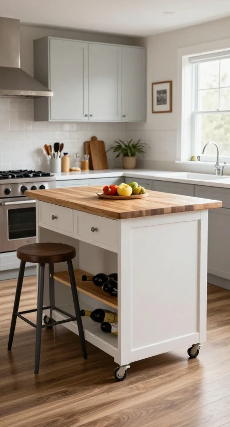 Try a Rolling Kitchen Island
