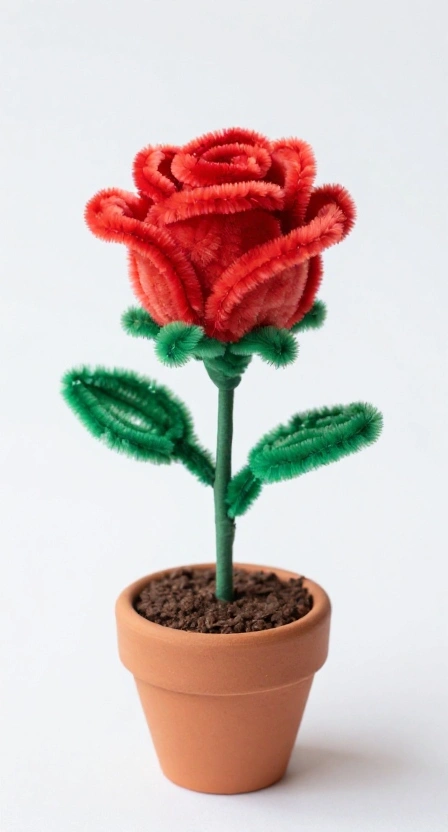 Classic Twisted Rose in a Mini Pot